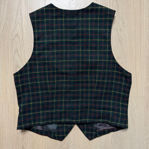 Vintage GAP Acrylic Wool Blend Waistcoat Vest Womens Medium Green 90s Preppy - Picture 2 of 7